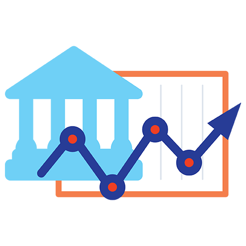 SubServices_Government Market Sizing government building and stats icon
