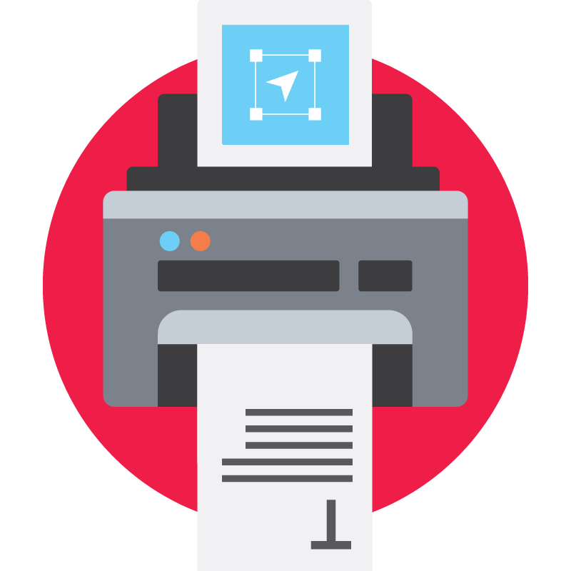 graphic of printer and document